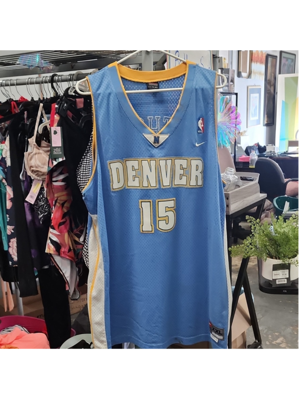 Nike Denver Nuggets Carmelo Anthony #15 Blue Men’s XXL Basketball Jersey NBA - Picture 2 of 8
